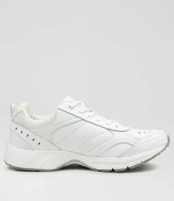 LYNX Sport School Shoes|Senior School Shoes-ERUPT SNR SLIM WHT LTHR
