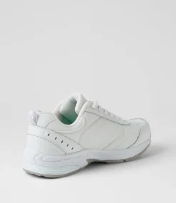 LYNX Sport School Shoes|Senior School Shoes-Erupt Snr Wide Nm Ws White Leather Sneakers
