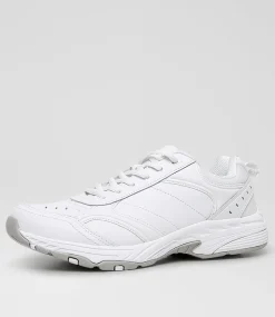 LYNX Sport School Shoes|Senior School Shoes-ERUPT SNR WIDE WHT LTHR