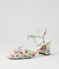 Women I LOVE BILLY Heels-Essik White Flower Heels