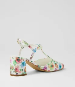 Women I LOVE BILLY Heels-Essik White Flower Heels