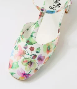 Women I LOVE BILLY Heels-Essik White Flower Heels