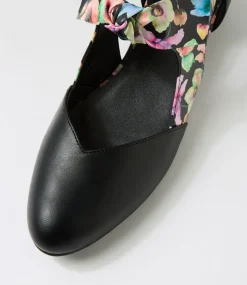 Women I LOVE BILLY Flats-Estella Black Flower Flat Shoes