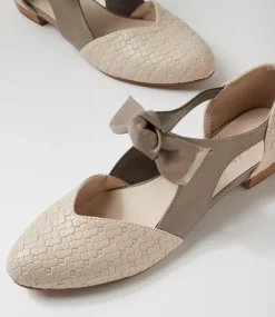 Women I LOVE BILLY Flats-Estella Putty Taupe Embossed Flat Shoes