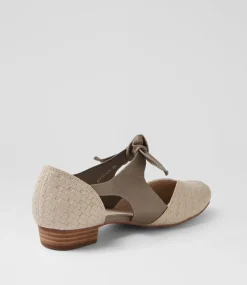 Women I LOVE BILLY Flats-Estella Putty Taupe Embossed Flat Shoes