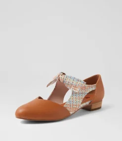 Women I LOVE BILLY Flats-Estella Tan Hatch Flat Shoes