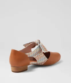 Women I LOVE BILLY Flats-Estella Tan Hatch Flat Shoes
