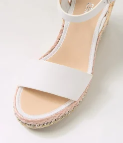 Women TOP END Espadrilles|Wedges-Etroya White Pastel Multi Leather Sandals