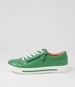 Women SUPERSOFT Comfort|Sneakers-Evone Dark Emerald Leather Sneakers