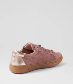 Women SUPERSOFT Comfort|Sneakers-Evone Dark Mauve Rose Gold Suede Leather Sneakers