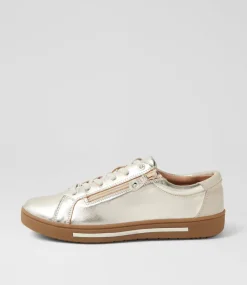 Women SUPERSOFT Comfort|Sneakers-Evone Pale Gold Leather Sneakers