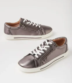 Women SUPERSOFT Comfort|Sneakers-Evone Pewter Leather Sneakers