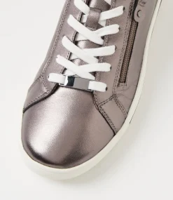 Women SUPERSOFT Comfort|Sneakers-Evone Pewter Leather Sneakers