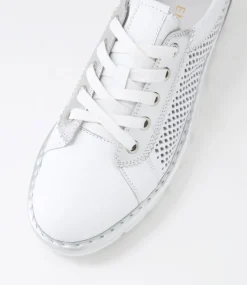 Women TOP END Sneakers-Exra White Silver Leather Sneakers