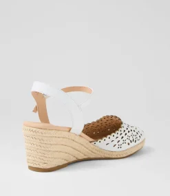 Women DIANA FERRARI Espadrilles|Wedges-Fabi White Leather Wedges