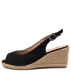 Women I LOVE BILLY Espadrilles|Heels-FABIANA BLACK NUBUCK PU