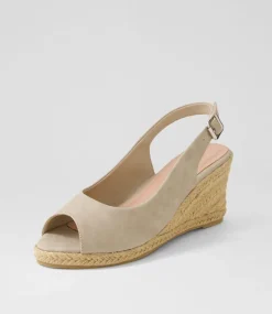 Women I LOVE BILLY Espadrilles|Heels-Fabiana Light Taupe Nubuck Pu Sandals