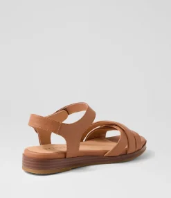 Women SUPERSOFT Comfort|Flats-Fabrice Dark Tan Leather Sandals