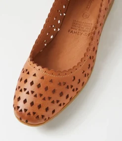 Women DIANA FERRARI Flats-Fahey Tan Leather Flat Shoes