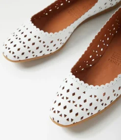 Women DIANA FERRARI Flats-Fahey White Leather Flat Shoes
