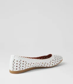 Women DIANA FERRARI Flats-Fahey White Leather Flat Shoes