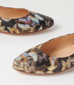 Women TOP END Flats-Fairy Black Butterfly Leather Flat Shoes