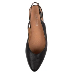 Women TOP END Flats-Fairy Black Leather Flat Shoes