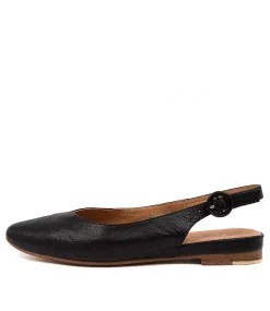 Women TOP END Flats-Fairy Black Leather Flat Shoes