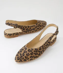 Women TOP END Flats-Fairy Camel Leopard Suede Flat Shoes