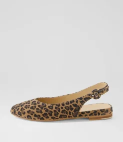 Women TOP END Flats-Fairy Camel Leopard Suede Flat Shoes