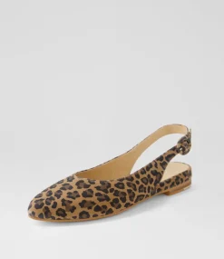 Women TOP END Flats-Fairy Camel Leopard Suede Flat Shoes