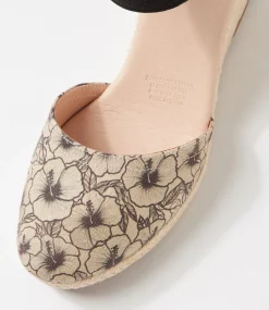 Women DIANA FERRARI Espadrilles|Wedges-Falecia Natural Black Fabric Elastic Wedges