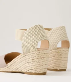 Women DIANA FERRARI Espadrilles|Wedges-Falecia Taupe Canvas Elastic Wedges