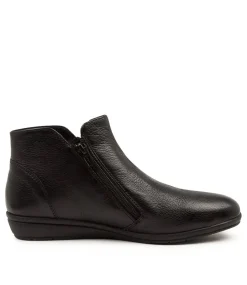 Women SUPERSOFT Boots|Comfort-Fallenn Black Leather Ankle Boots