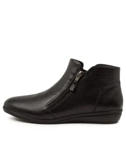 Women SUPERSOFT Boots|Comfort-Fallenn Black Leather Ankle Boots
