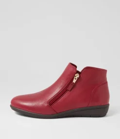 Women SUPERSOFT Boots|Comfort-Fallenn Cherry Leather Ankle Boots