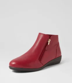 Women SUPERSOFT Boots|Comfort-Fallenn Cherry Leather Ankle Boots
