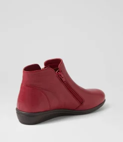 Women SUPERSOFT Boots|Comfort-Fallenn Cherry Leather Ankle Boots