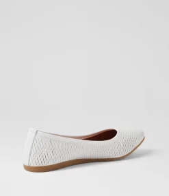 Women DIANA FERRARI Flats-Fallon White Leather Flat Shoes