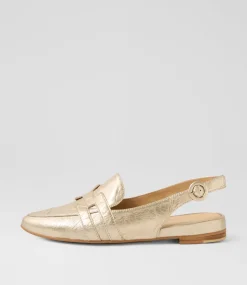 Women TOP END Loafers|Flats-Falti Champagne Crush Leather Loafers