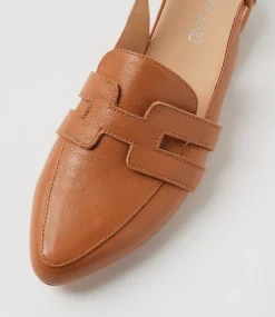 Women TOP END Loafers|Flats-Falti Dark Tan Leather Flat Shoes