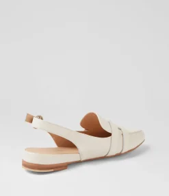 Women TOP END Loafers|Flats-Falti Ivory Leather Flat Shoes