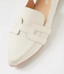 Women TOP END Loafers|Flats-Falti Ivory Leather Flat Shoes