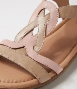 Women SUPERSOFT Comfort|Flats-Famie Light Taupe Blush Leather Sandals