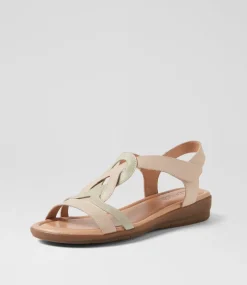 Women SUPERSOFT Comfort|Flats-Famie Stone Seagreen Leather Sandals