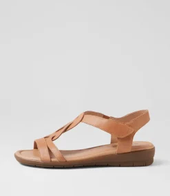 Women SUPERSOFT Comfort|Flats-Famie Tan Leather Sandals