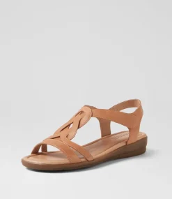 Women SUPERSOFT Comfort|Flats-Famie Tan Leather Sandals
