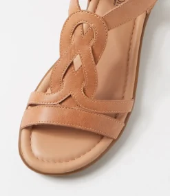 Women SUPERSOFT Comfort|Flats-Famie Tan Leather Sandals