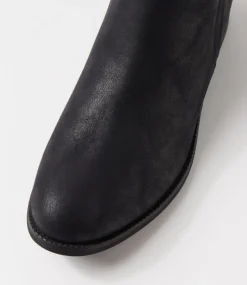Women I LOVE BILLY Boots-Fanda Black Nubuck Boots