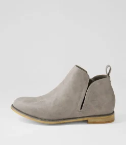 Women I LOVE BILLY Boots-Fanda Grey Nubuck Pu Chelsea Boots